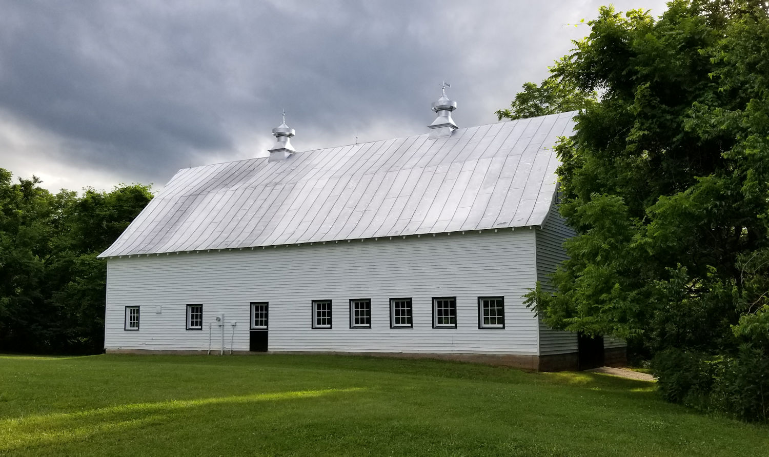 Barn with clouds