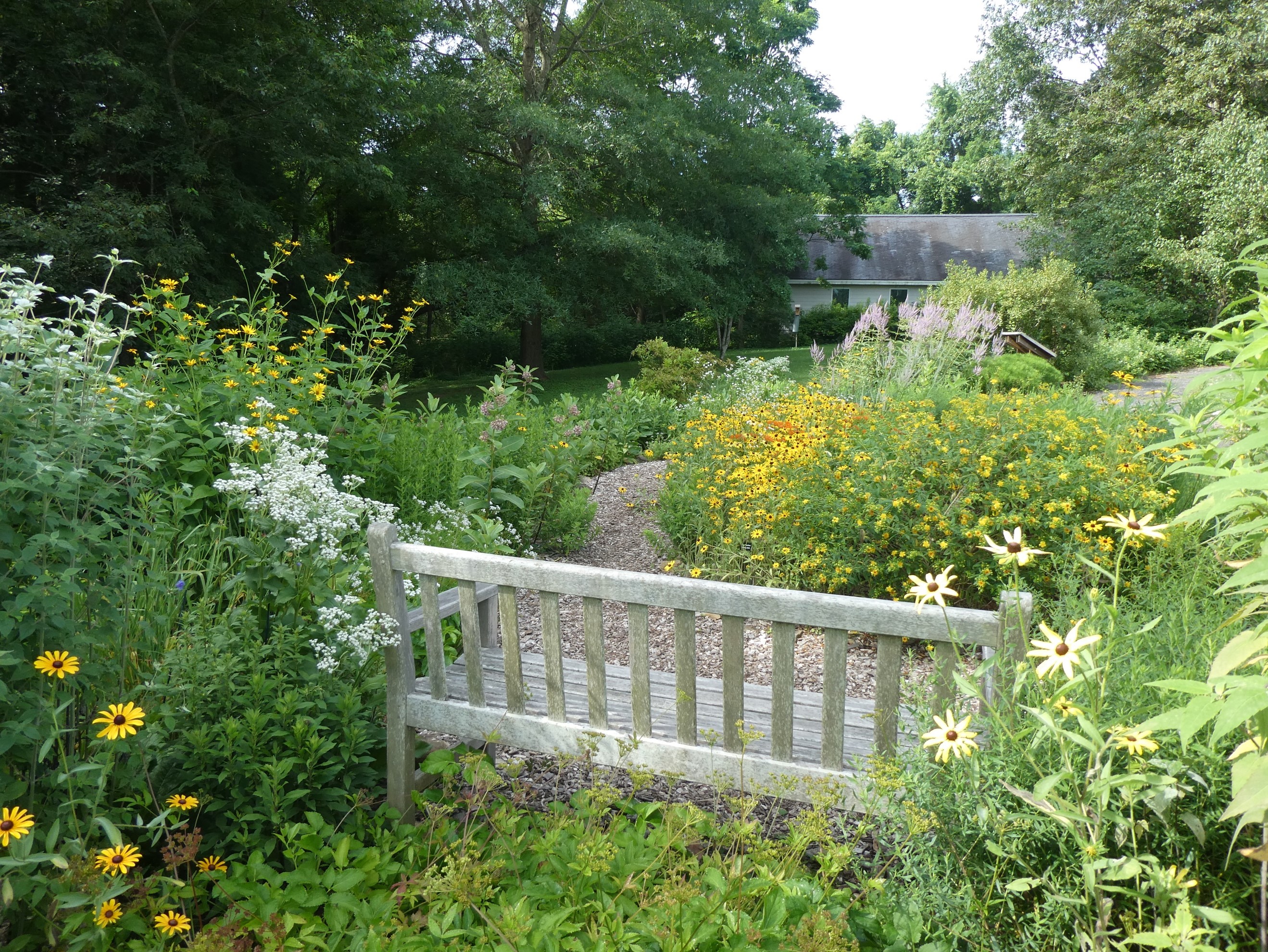 Pollinator garden bench